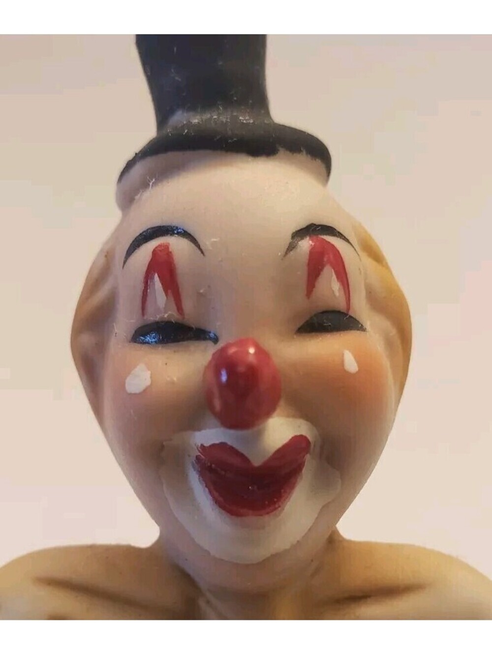 VTG Creepy Smiling Clown Porcelain Bell Circus Figurine AA Importing Co Taiwan